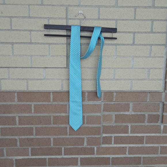 Stafford Mens Tie Turquoise Check - Picture 2 of 4